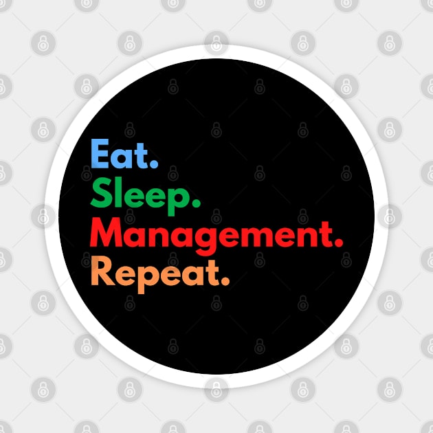 Eat. Sleep. Management. Repeat. Magnet by Eat Sleep Repeat